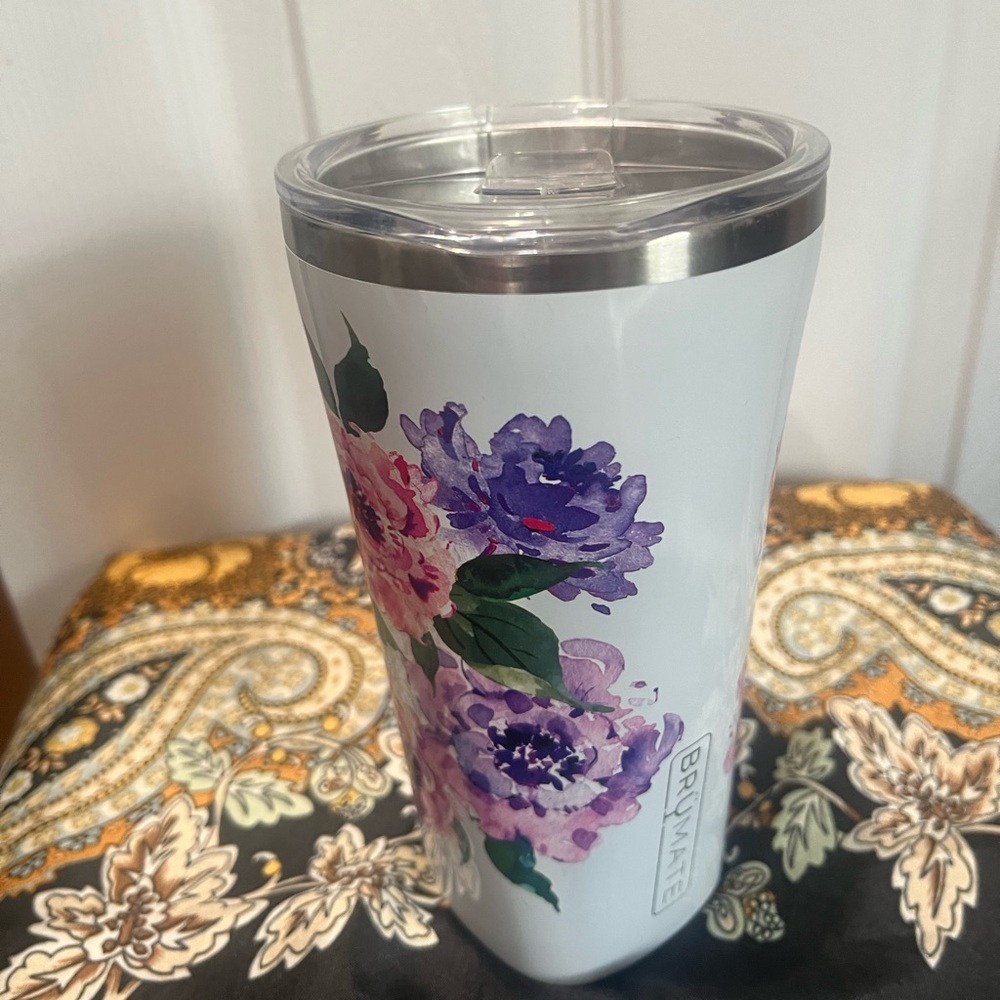 BrüMate White Floral Tumbler